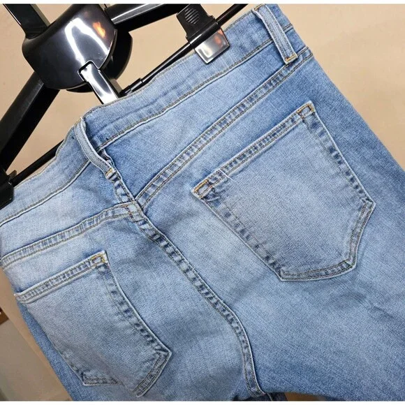 Just Black | Distressed Skinny Jeans | Light Medium Wash Size 29 Mid Rise Ankle - Picture 10 of 15